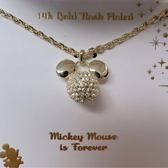 Disney Jewelry - Disney "Mickey Mouse" 14K Gold Flash Plated Pendant Necklace